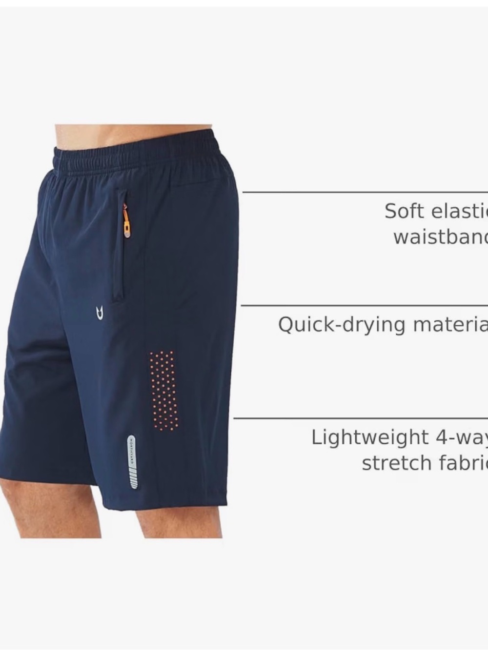 NORTHYARD Men’s Athletic Running Shorts — Navy, Medium